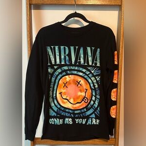 Black Long Sleeve Nirvana Band Tee